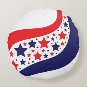 Golvend Patriottisch Abstract Rond Kussen
