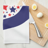 Golvend Patriottisch Abstract Theedoek (Quarter Fold)