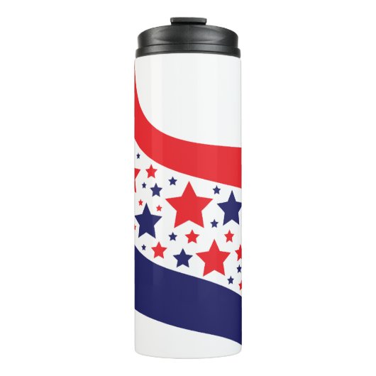 Golvend Patriottisch Abstract Thermosbeker (Voorkant)