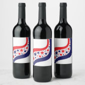 Golvend Patriottisch Abstract Wijn Etiket (Flessen)