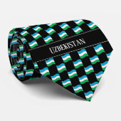 Golvend patroon van de vlag van Oezbekistan Stropdas (Opgerold)