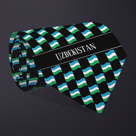 Golvend patroon van de vlag van Oezbekistan Stropdas