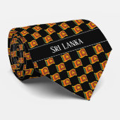 Golvend patroon van de vlag van Sri Lanka Stropdas (Opgerold)