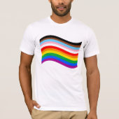 Golvend Progress Pride Gestreept T-Shirt (Voorkant)