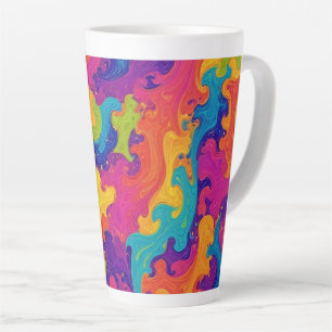 Golvend psychedelisch ontwerp latte mok