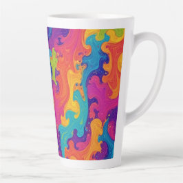 Golvend psychedelisch ontwerp latte mok