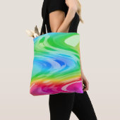 Golvend Regenboogpatroon Tote Bag (Dichtbij)