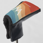 Golvend Retro Gestreept Monogram Persoonlijk Golfheadcover (3/4 voorkant)