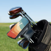 Golvend Retro Gestreept Monogram Persoonlijk Golfheadcover (Insitu)
