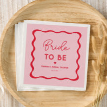 Golvend Retro Roze en Rode Bruid Wordt Bruidsfeest