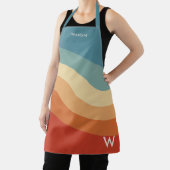 Golvend retro streep monogram schort (Insitu)