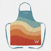 Golvend retro streep monogram schort (Voorkant)