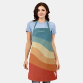 Golvend retro streep monogram schort (Gedragen)