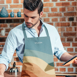 Golvend retro streep monogram schort