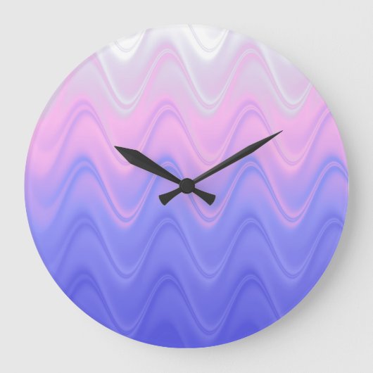 Golvend Roze Paars Abstract Grote Klok (Voorkant)