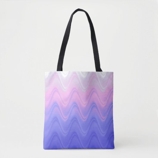 Golvend Roze Paarse Abstracte Tote Bag (Voorkant)