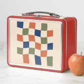 Golvend schaakbord Retro multikleurige lunchbox (In situ)