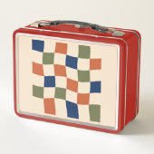 Golvend schaakbord Retro multikleurige lunchbox (Achterkant)