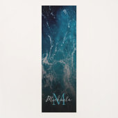 Golvend schuimblauw wit zee water abstract Monogra Yogamat (Voorkant)