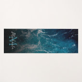Golvend schuimblauw wit zee water abstract Monogra Yogamat (Voorkant (horizontaal))