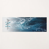 Golvend schuimend donkerblauw zee water abstract M Yogamat (Voorkant (horizontaal))