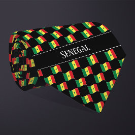 Golvend Senegalese Vlagpatroon  Stropdas