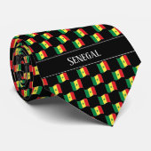 Golvend Senegalese Vlagpatroon  Stropdas (Opgerold)