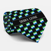 Golvend Sierra Leone Vlagpatroon Stropdas (Opgerold)