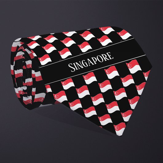 Golvend Singapore Vlag Patroon Stropdas