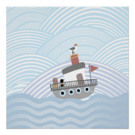 Golvend sleepboot perfect poster