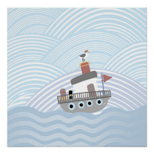 Golvend sleepboot perfect poster