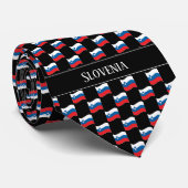 Golvend Slovenië Vlag Patroon Stropdas (Opgerold)