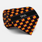 Golvend Spanje Vlag Patroon Stropdas (Opgerold)