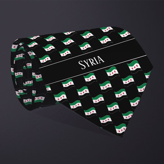 Golvend Syrië Vlag Patroon  Stropdas