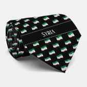 Golvend Syrië Vlag Patroon  Stropdas (Opgerold)