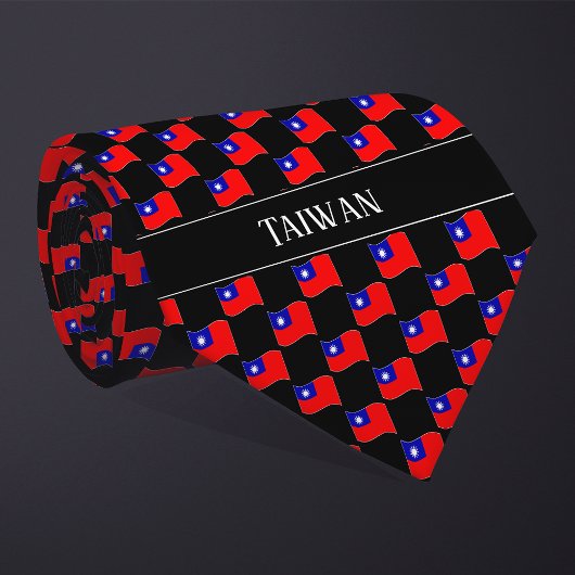 Golvend Taiwan Vlag Patroon Stropdas