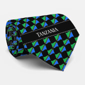 Golvend Tanzania Vlagpatroon Stropdas (Opgerold)