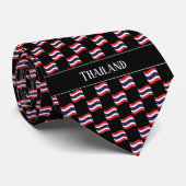 Golvend Thailands Vlag Patroon  Stropdas (Opgerold)
