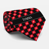 Golvend Tunesië Vlag Patroon Stropdas (Opgerold)