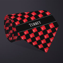 Golvend Turkije Vlag Patroon Stropdas