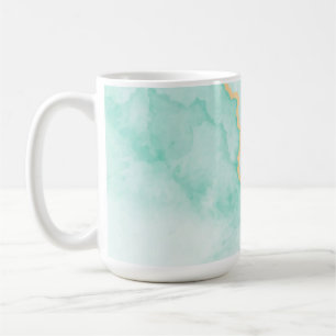 golvend turquoise blauw marmer waterverf tegels koffiemok