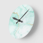 golvend turquoise blauw marmer waterverf tegels ronde klok (Hoek)