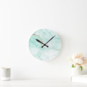 golvend turquoise blauw marmer waterverf tegels ronde klok (Huis)