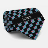 Golvend Tuvalu Vlagpatroon  Stropdas (Opgerold)