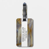 Golvend versteend hout bagagelabel (Achterkant verticaal)