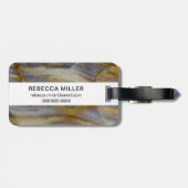 Golvend versteend hout bagagelabel (Achterkant horizontaal)