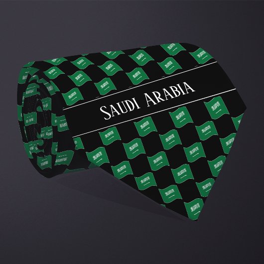 Golvend Vlagpatroon van Saudi-Arabië Stropdas