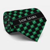 Golvend Vlagpatroon van Saudi-Arabië Stropdas (Opgerold)