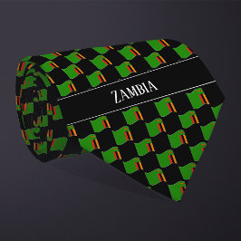 Golvend Zambia Vlag Patroon Stropdas