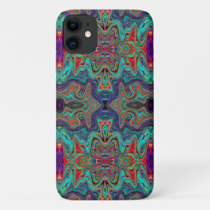 Golvend Zee Schuim Groen en Rood Trippy Patroon Case-Mate iPhone Case